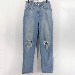 Madewell The Curvy Perfect Vintage Straight Jean in Danby Wash Ripped Size 26